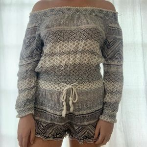 Ripcurl blue and white patterned romper